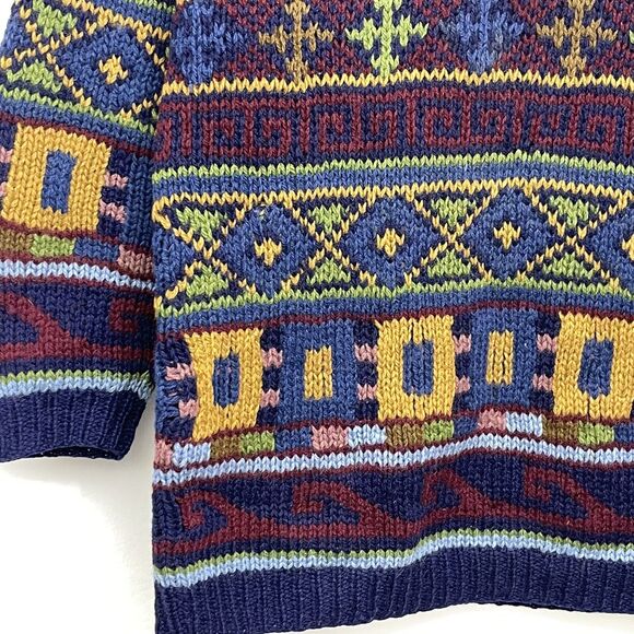 Vtg susann d Womens M Crew Neck Sweater Nordic Celtic Chunky Knit Shetland Wool - Picture 3 of 6